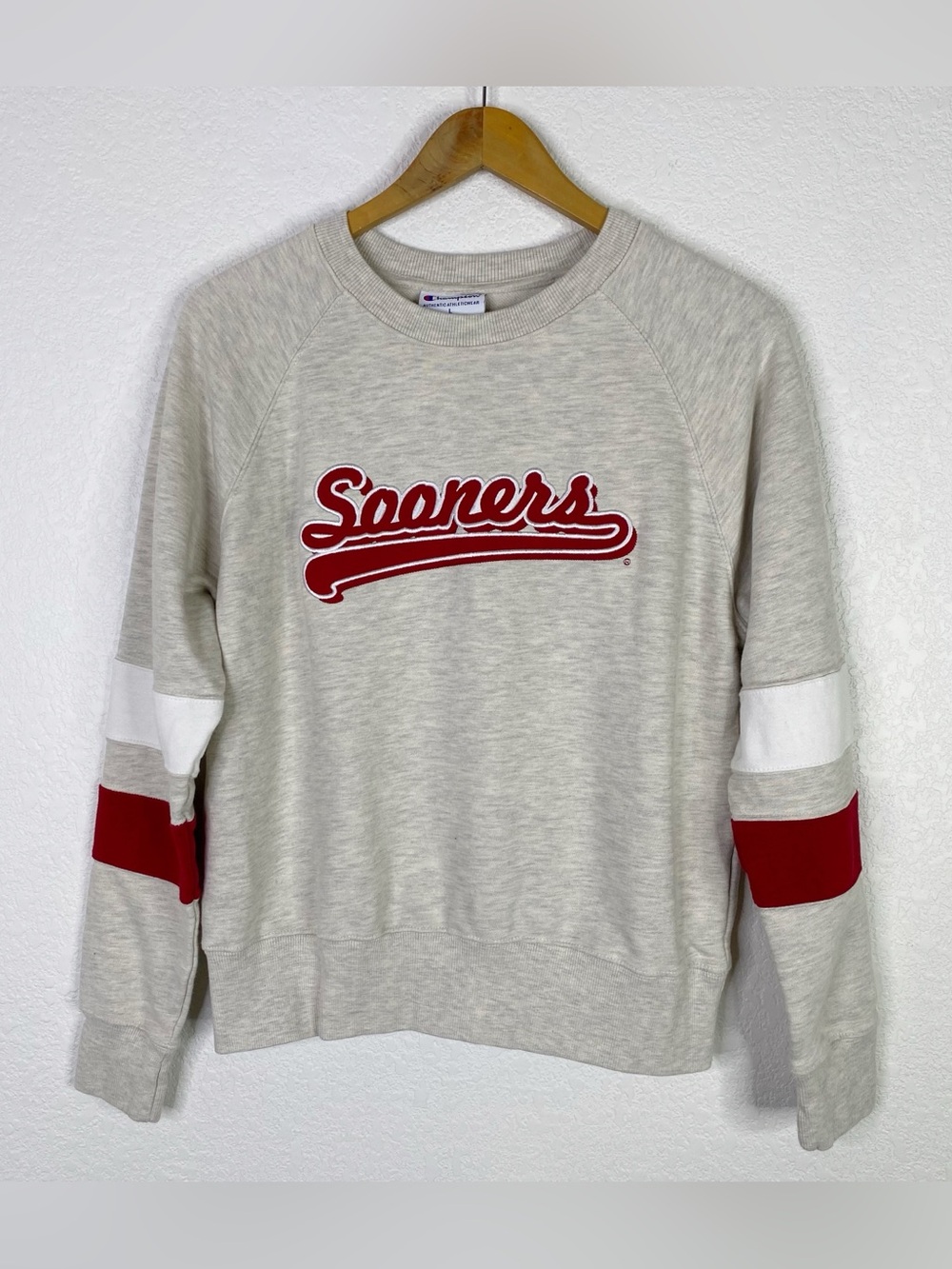 Champion Gray Oklahoma Sooners Pullover Sweatshirt